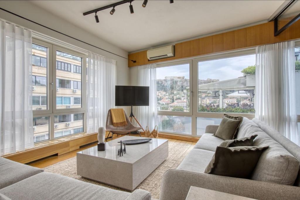 Ferienwohnung Sunny Luxury Loft,Stunning Acropolis View, Jacuzzi Athen Exterior foto